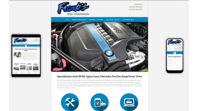 Franks Auto Repair Web Design by Young Company