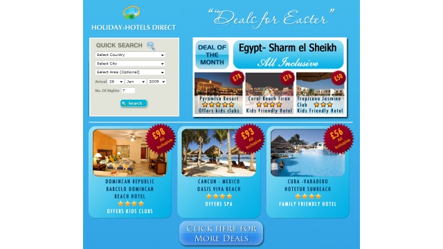Holiday-hotelsdirect.com Email News Letter Design by Webricate