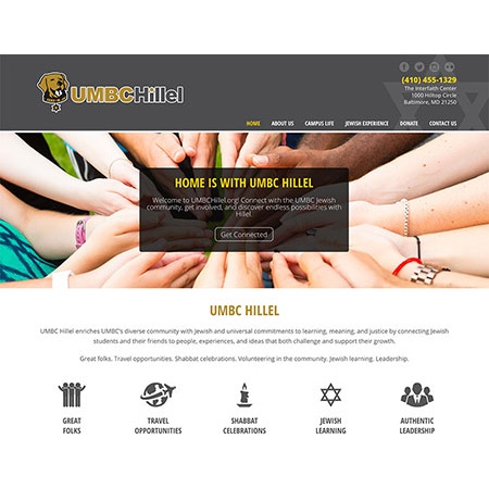 UMBC Hillel Website Design by Strategic Factory