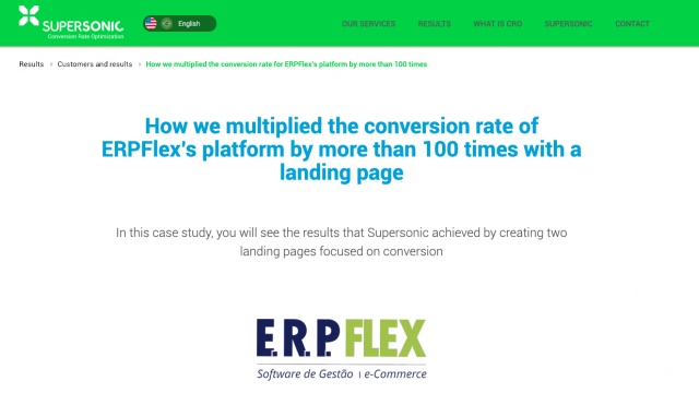 How we multiplied the conversion rate of ERPFlex’s platform by more than 100 times with a landing page by Supersonic