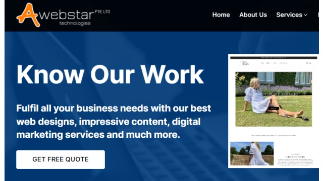 Know Our Work - Corporate Websites, Ecommerce Websites, Logo &amp; Brand Identity, Mobile Apps, Social Media Marketing by Awebstar Technologies Pte Ltd.