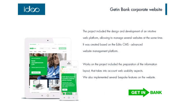 Getin Bank corporate website by Ideo