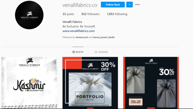 Social Media Marketing - Venalli Fabrics by Dexterous