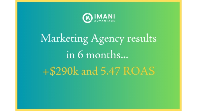 Marketing Agency -- $290k with 5.47 ROAS by Imani Advantage