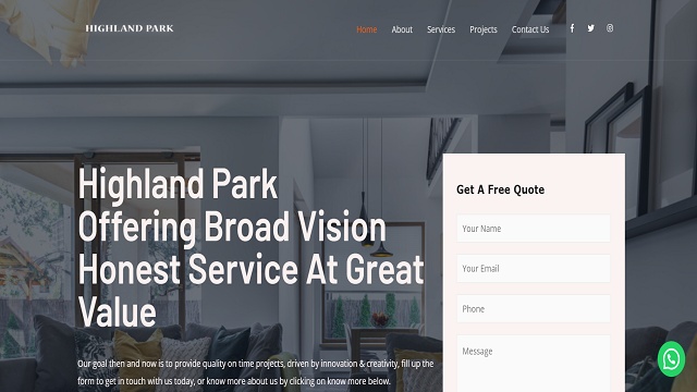 Highland Park - Interior Designers Website Design by Solutions Lane