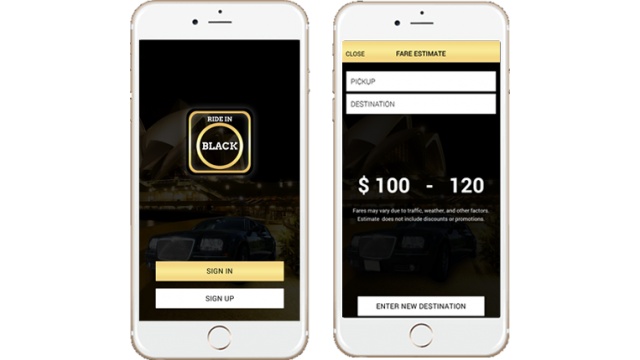 RIDE IN BLACK- Taxi Booking iOS and Android App by i-Verve Inc