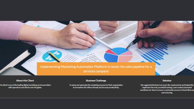 Implementing Marketing Automation Platform to boost the sales pipeline for a services company by Markivis Pvt. Ltd.