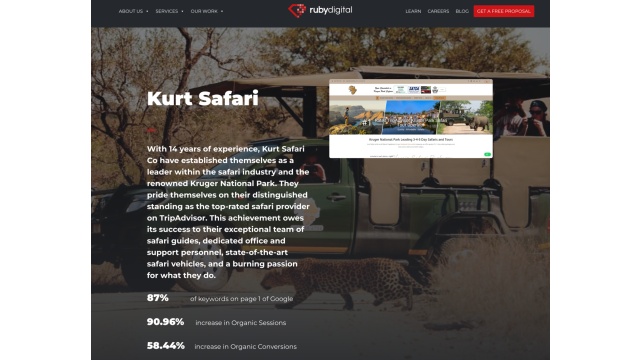 Kurt Safari (SEO) - Google 1st Page Keyword Rankings - Website Traffic and Conversion Increases by Ruby Digital