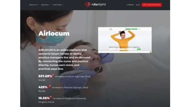 Airlocum (Organic &amp; Paid Social) - Locum Sign Ups Increase - Practice Sign Ups Increase - Facebook Following Improvement by Ruby Digital