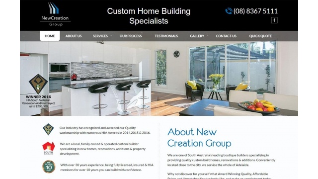 Custom Website Design for New Creation Group by Burgeon Software