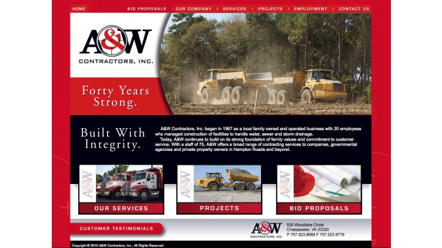 AW Contractors Website by Rubin Communications Group