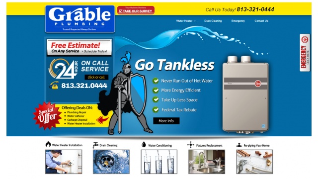Grables Plumbing Website Design Campaign by S3 Media