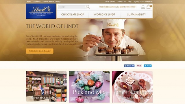 Site eCommerce Chocolats Lindt by Procab Studio*