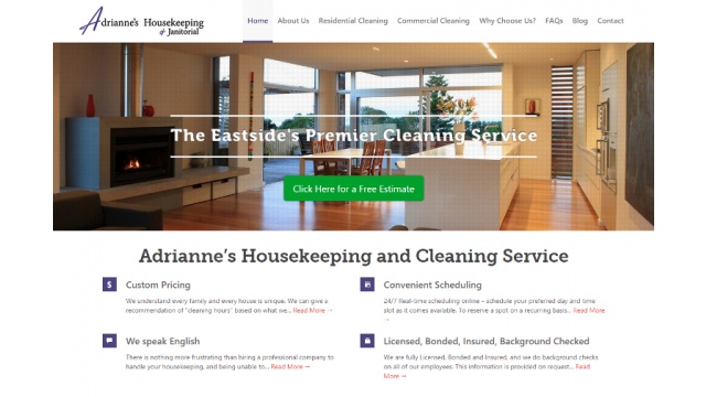 Adriannes House Keeping Web Design by Seattle Seo Consultant