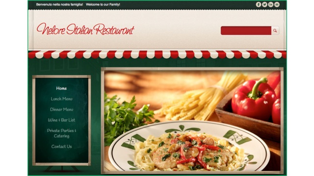Nelore Italian Restaurant Website Campaign by Sites in 7 Days