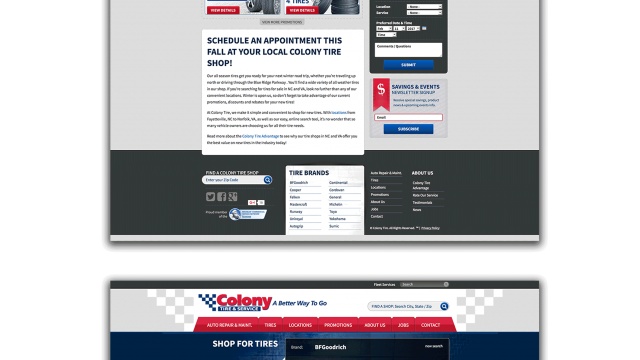 Colony Tire &amp;amp;amp;amp;amp; Service Webdesign by TAP Agency