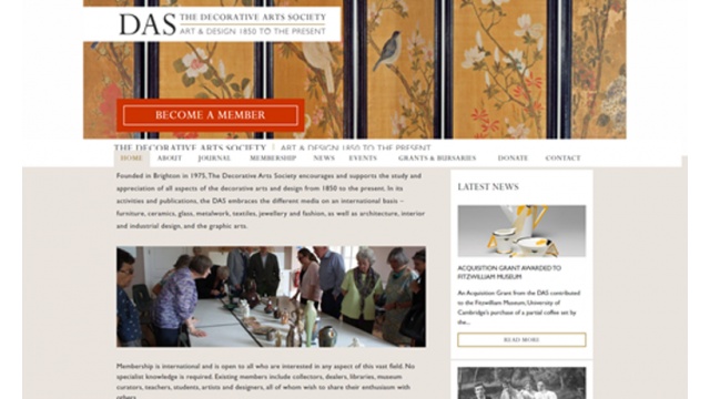 Decorative Arts Society CMS website by Takka Productions Ltd