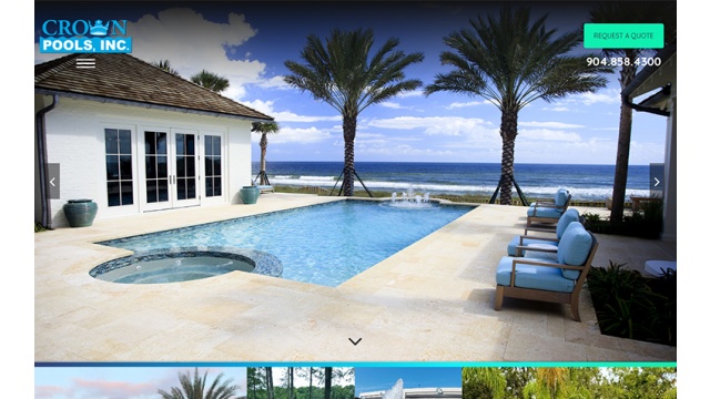 Custom Website Design Jacksonville FL - Crown Pools by PMCJAX Website Design and Internet Marketing