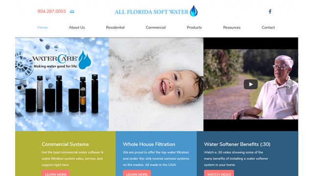 Custom Website Design in Jacksonville - All Florida Soft Water by PMCJAX Website Design and Internet Marketing