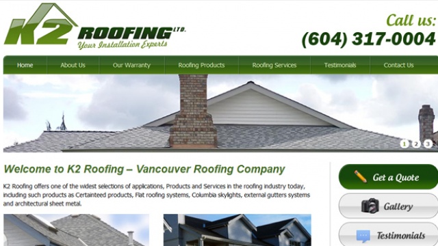 K2 Roofing Ltd - Web Design by VN Web Group