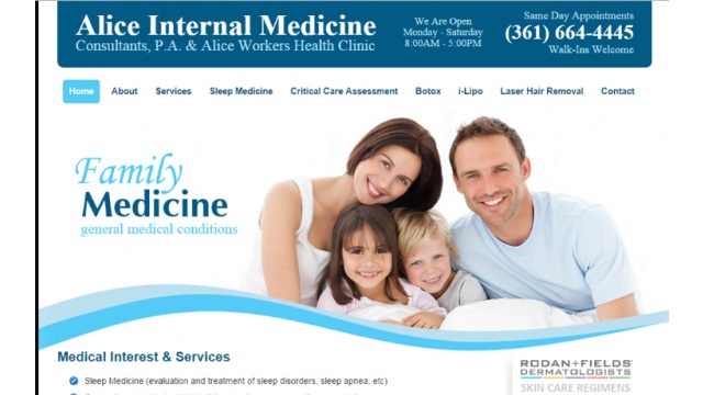 Allice Internal Medicine Web Design by Viper Web Solutions