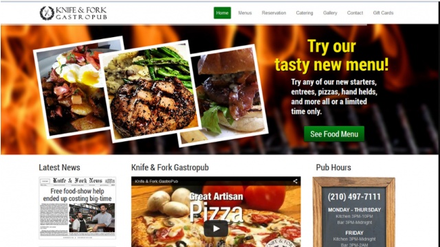 Knife Fork Gastro Pub Web Design by Viper Web Solutions