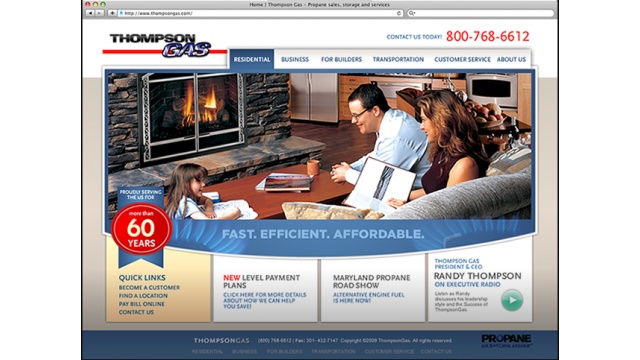 Thompson Gas Website Design by Visionmark Communications