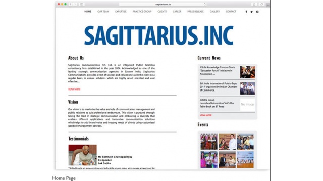 Sagittarius Inc Website Design by Zero Budget Agency